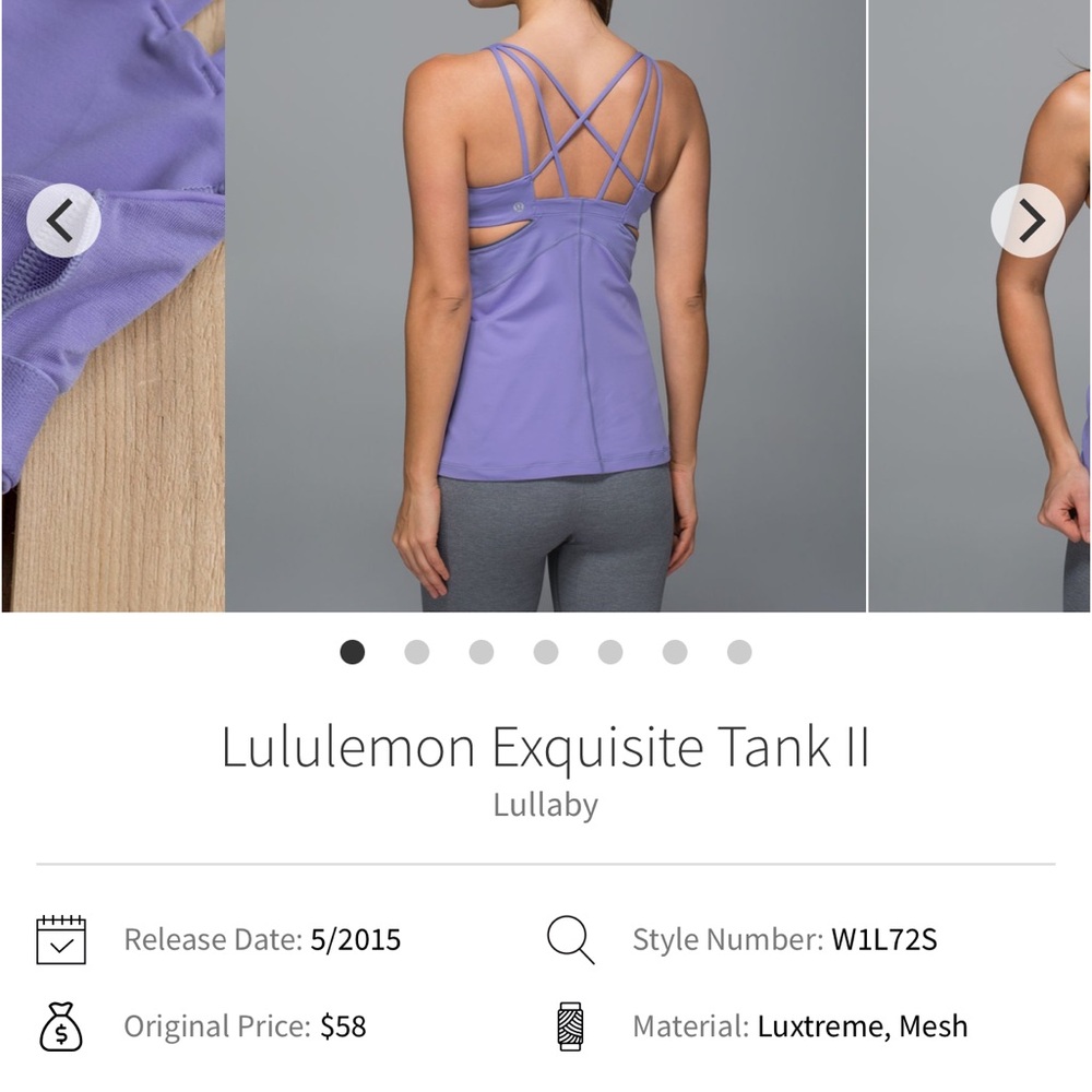 Lululemon Exquisite Tank II - Lullaby